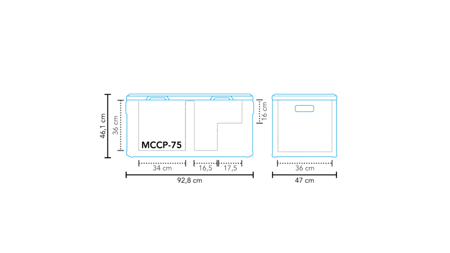 Koelbox compressor MCCP-75 AC/DC Dual Zone